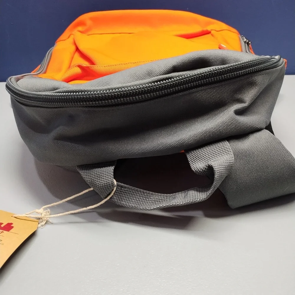Projekt Klark Unisex Backpack Orange Gray Padded Shoulder Straps Water Resistant
